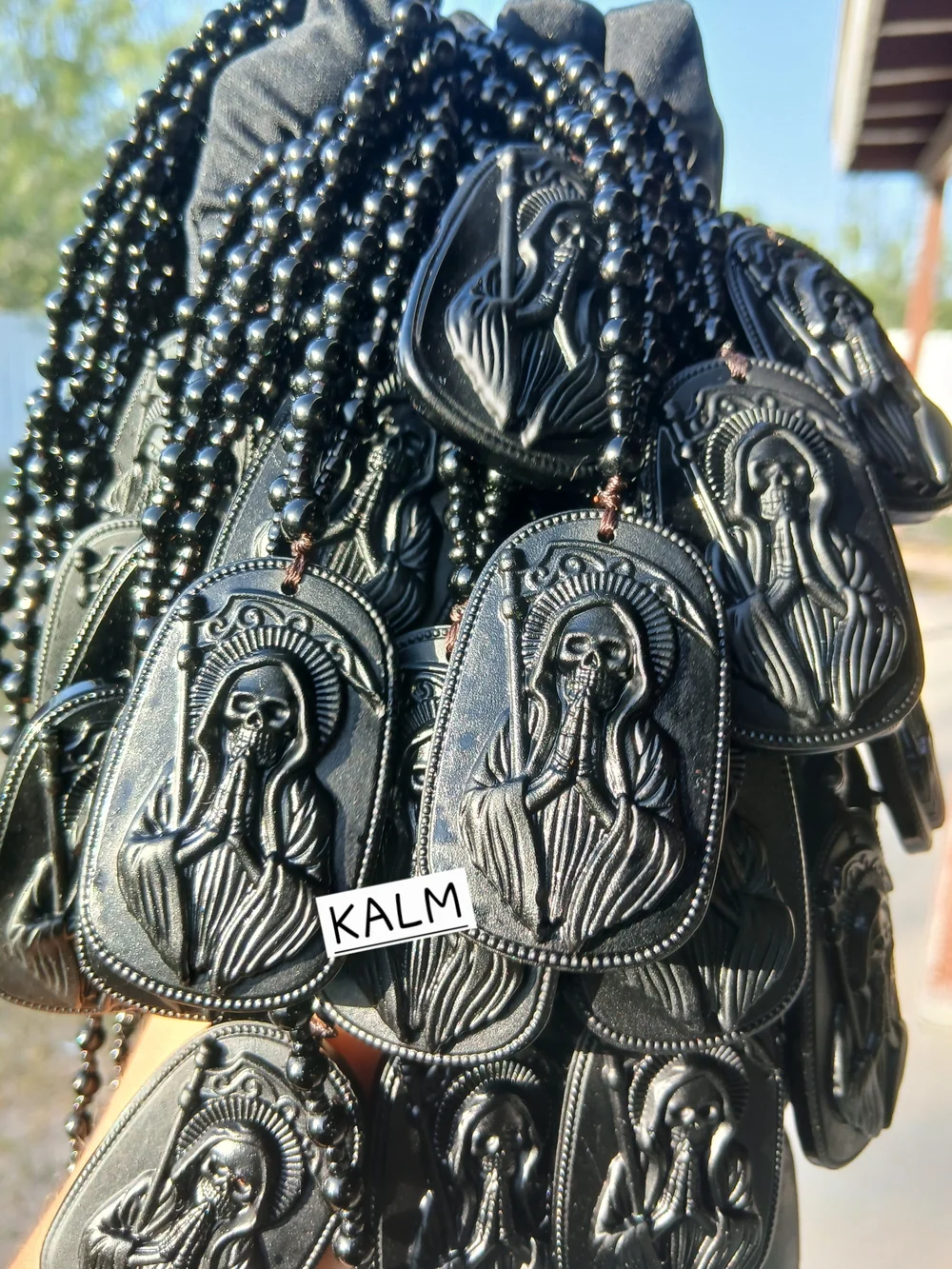 Black Grim Reaper Pendant Necklace
